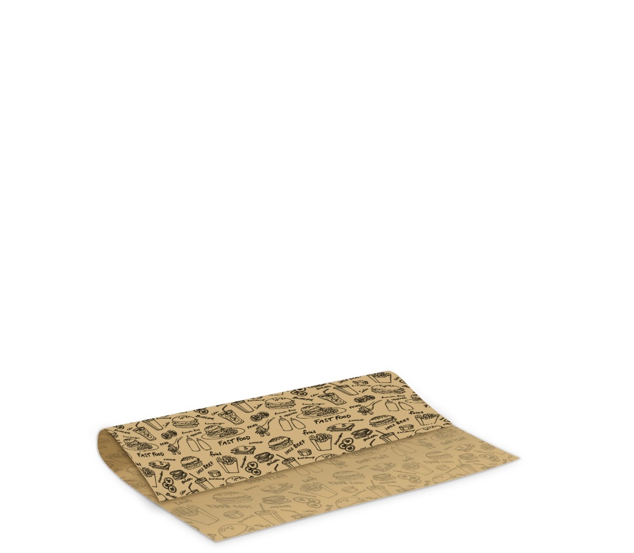 250x350 ورق تغليف بطبقة عازلة - فاست فود بني